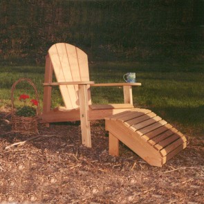 Cedar Adirondack Chair & Footrest Set