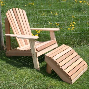 Cedar American Forest Adirondack Chair & Footrest Set
