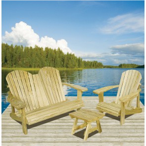 Poly Lumber Classic Adirondack Love Seat and Chair
